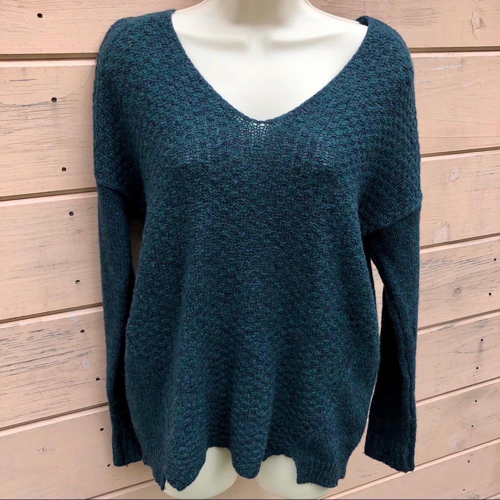 Loft Blue/Green V-Neck Sweater Small